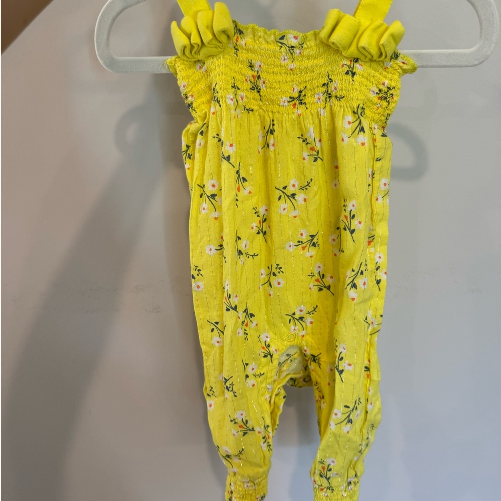 Floral Yellow Kids Romper